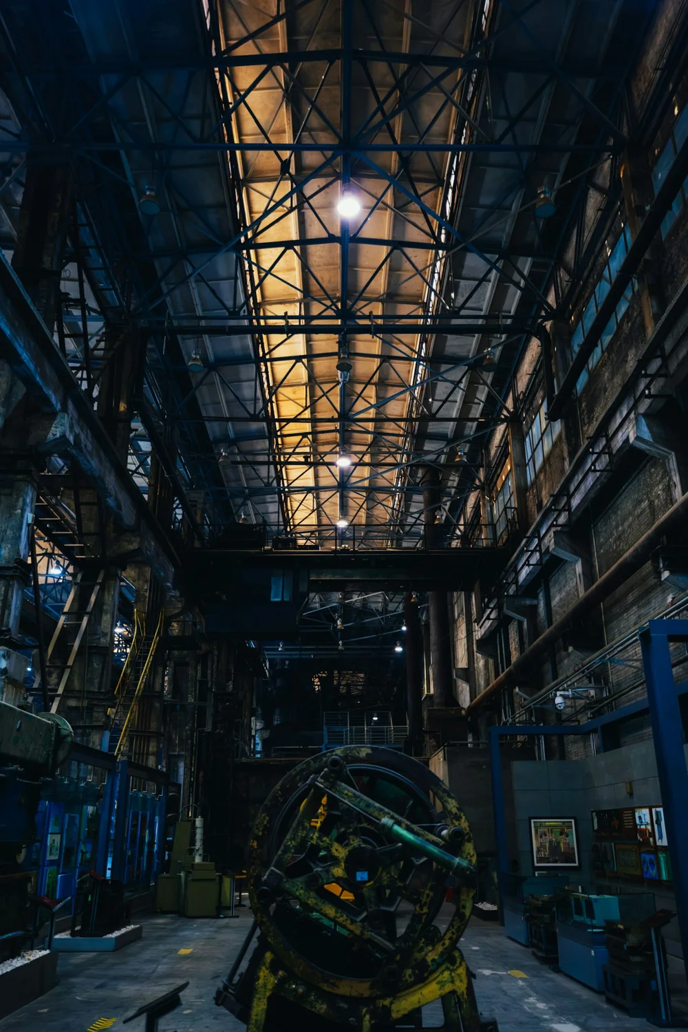Manufacturing equipment inside an industrial facility